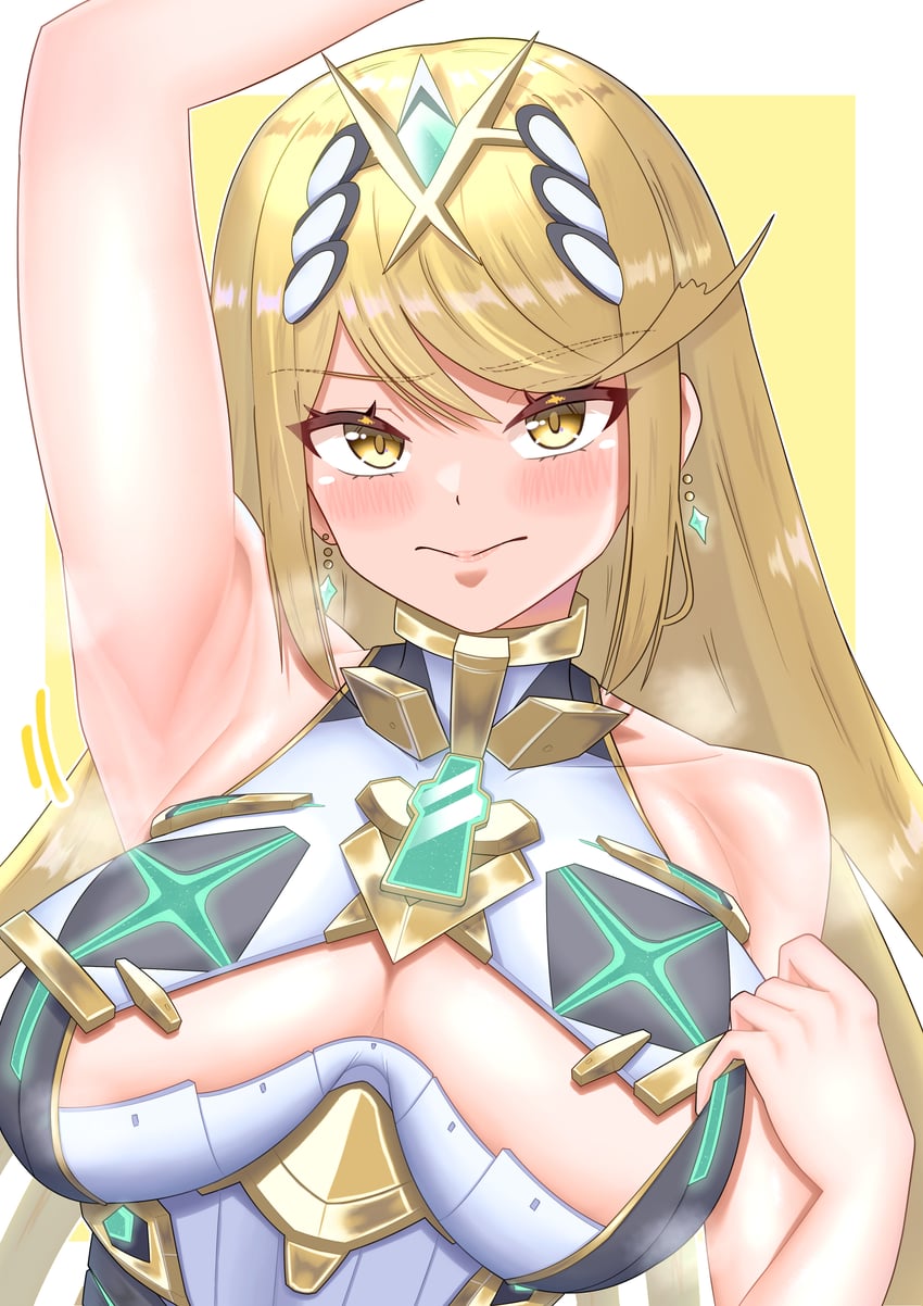 mythra (xenoblade chronicles and 1 more) drawn by meipasuye