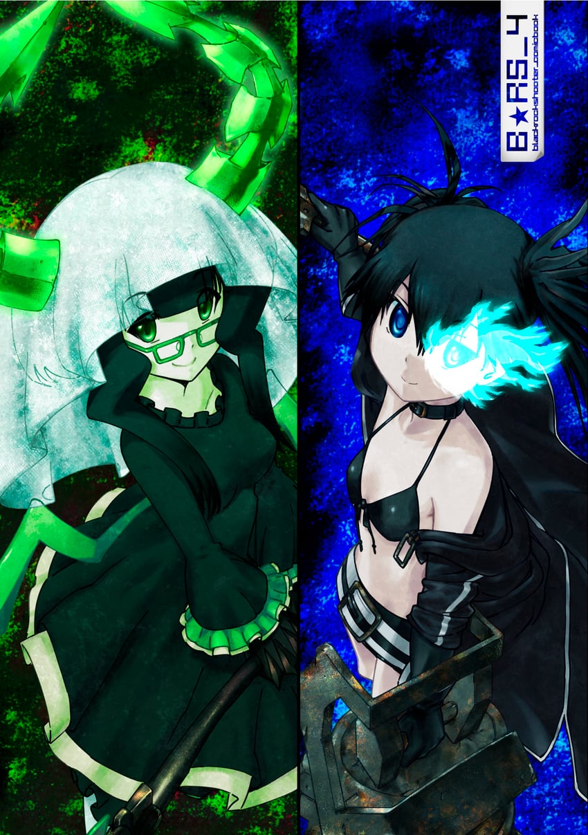 black rock shooter and dead master (black rock shooter) drawn by keyl