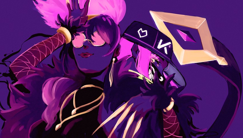 akali, evelynn, k/da akali, and k/da evelynn (league of legends) drawn by harada021