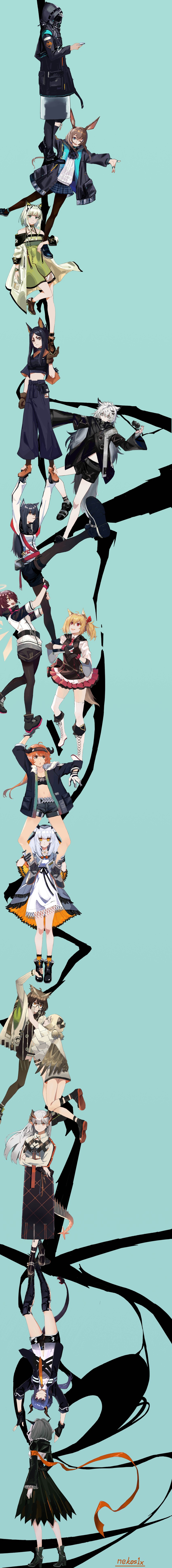doctor, amiya, texas, lappland, kal'tsit, and 10 more (arknights and 1 more) drawn by nekos1x