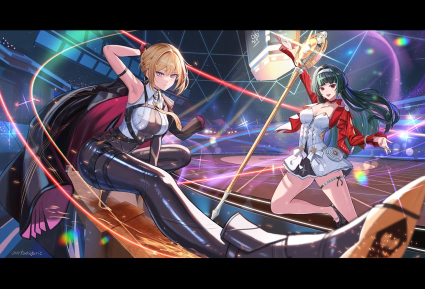 evelyn chevalier and astra yao (zenless zone zero) drawn by mitsukayurie