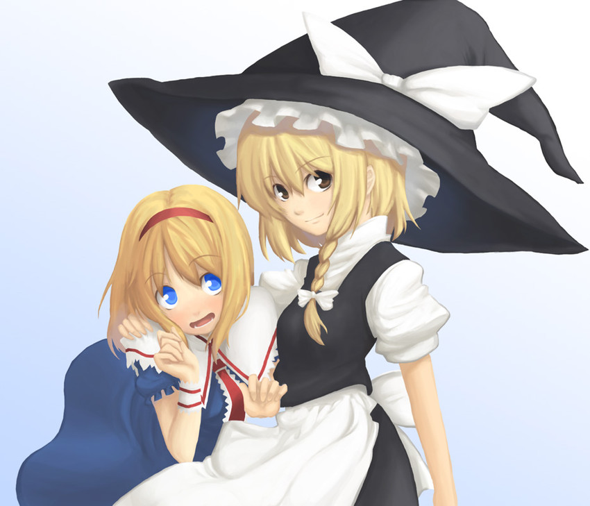 kirisame marisa and alice margatroid (touhou) drawn by hiroya_juuren