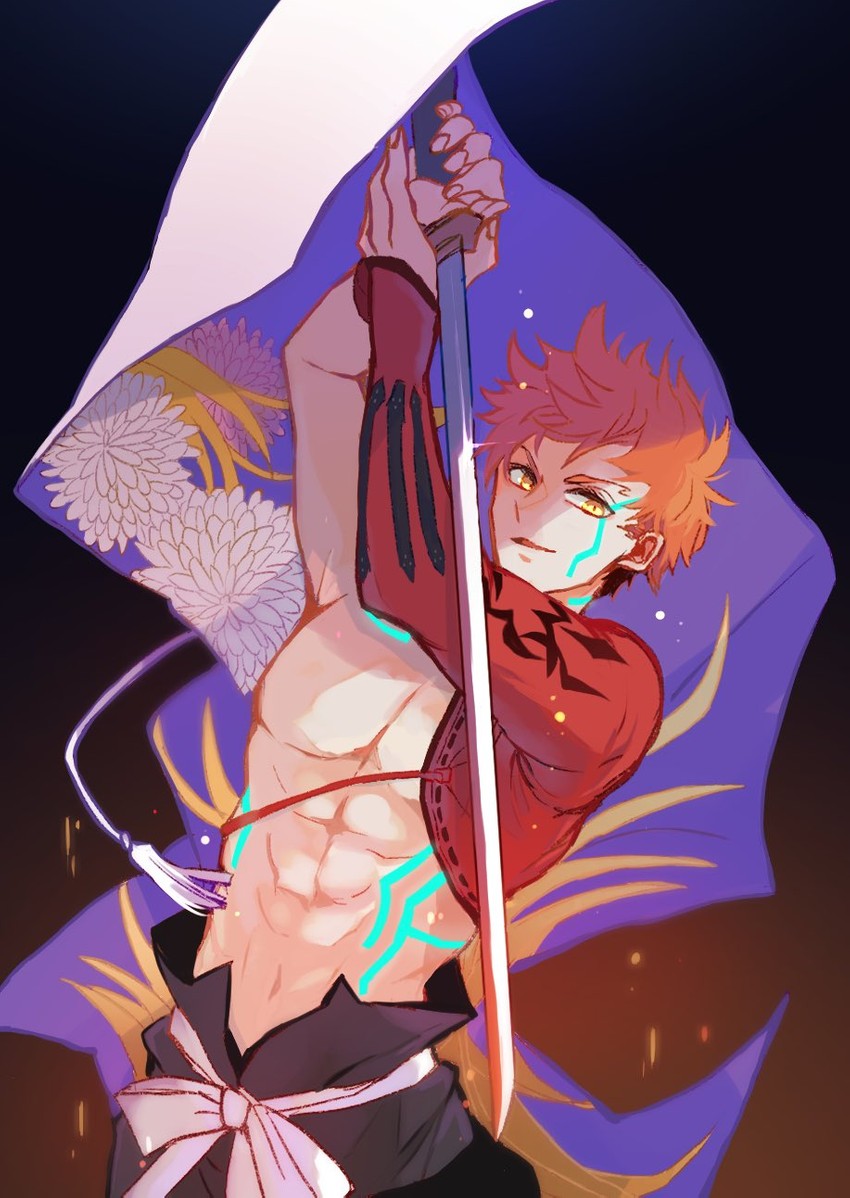 emiya shirou and senji muramasa (fate and 1 more) drawn by hally