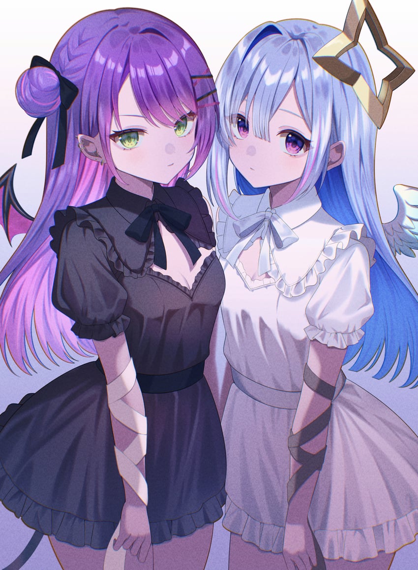 tokoyami towa and amane kanata (hololive) drawn by nametakeko