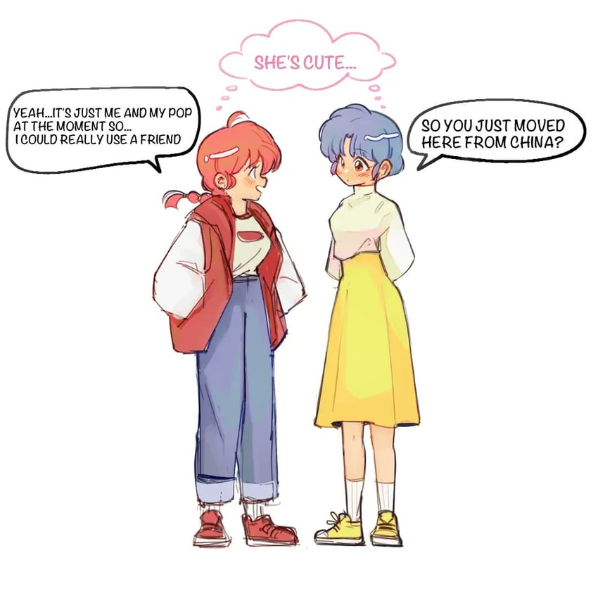 ranma-chan and tendou akane (ranma 1/2) drawn by mariadraws97