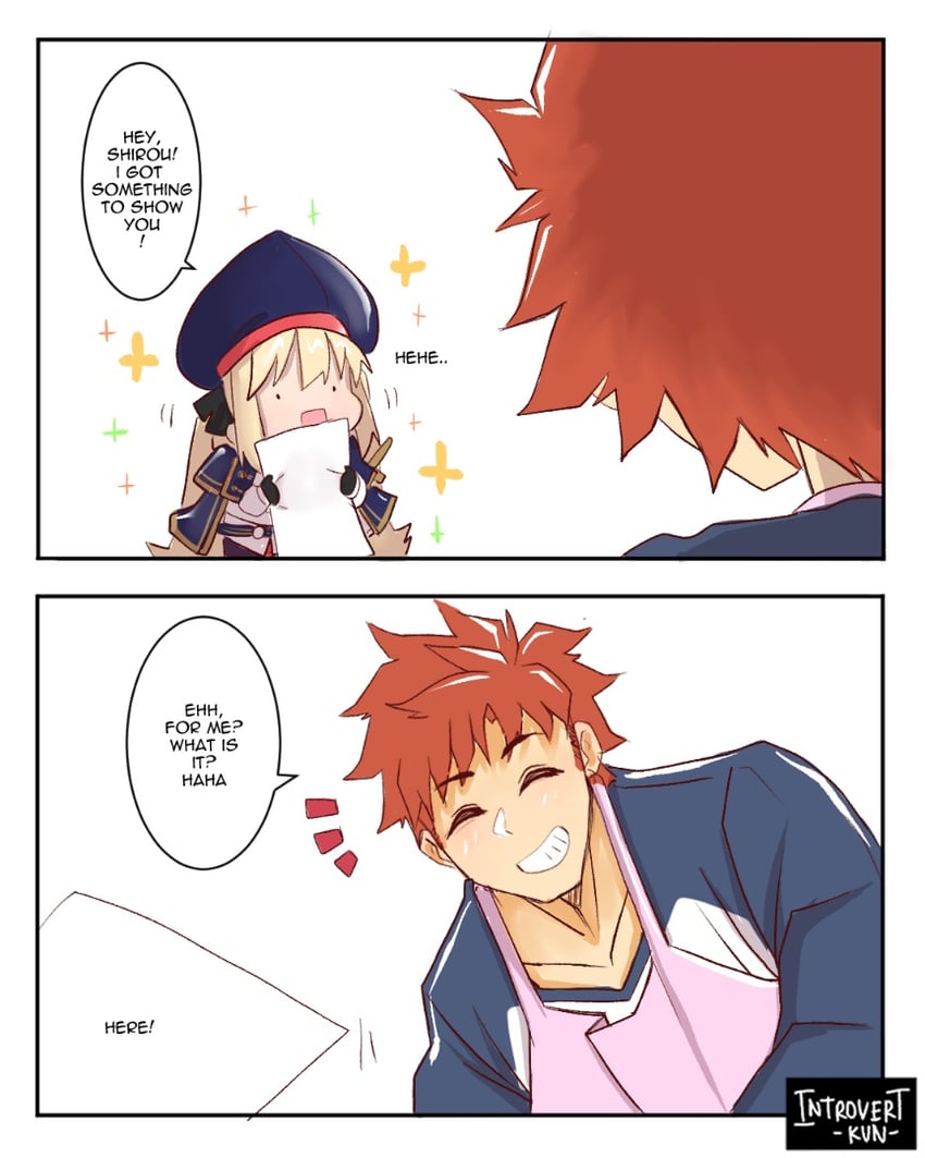 artoria pendragon, emiya shirou, and artoria caster (fate and 2 more) drawn by introvert-kun