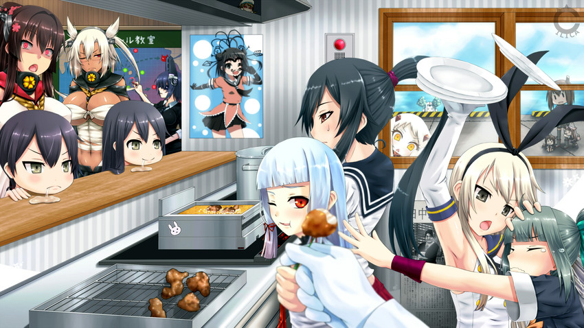 kaga, shimakaze, shigure, akagi, yuudachi, and 15 more (kantai collection and 1 more) drawn by cilica