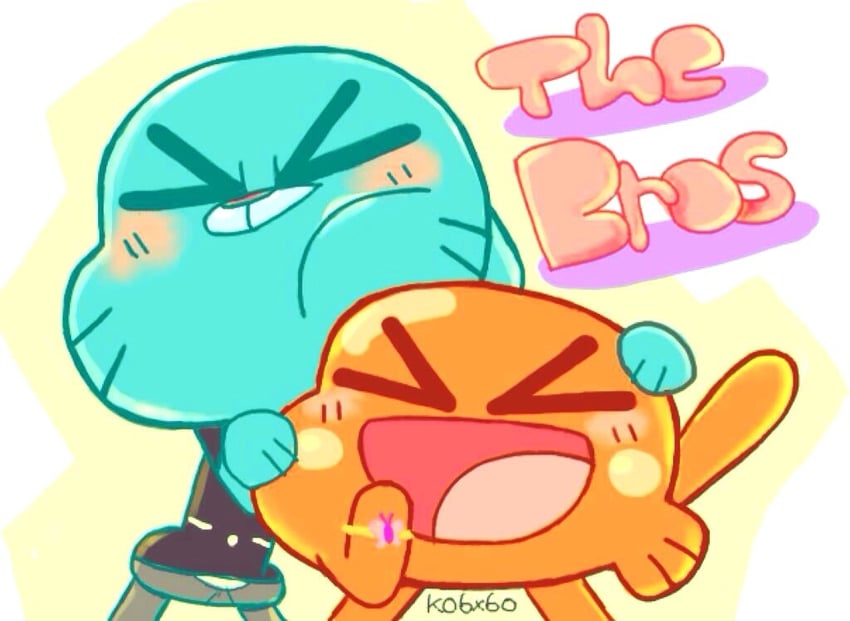 gumball watterson and darwin watterson (the amazing world of gumball) drawn by haneko6x6o