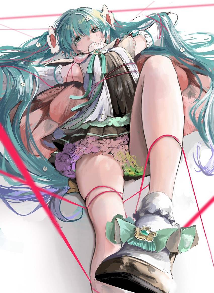 hatsune miku and magical mirai miku (vocaloid and 1 more) drawn by muu_(muu_shiromiya)