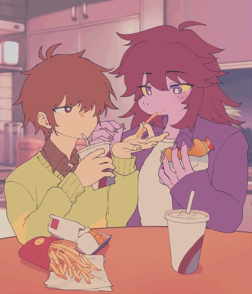 kris and susie (mcdonald's and 1 more) drawn by komugiko_(bitte_komu)