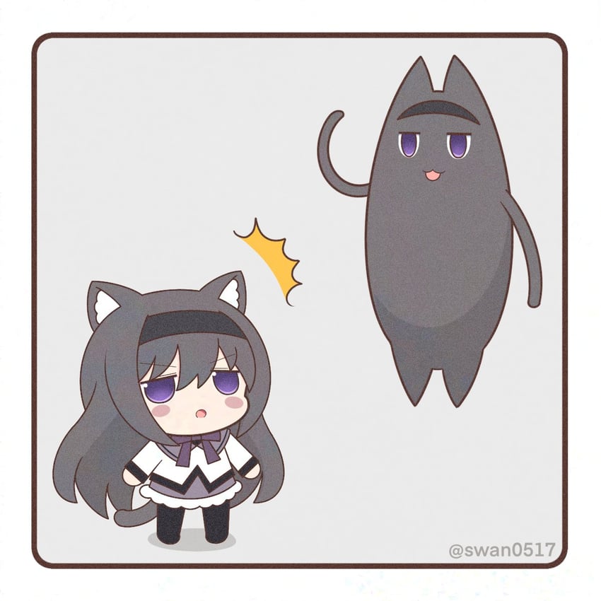 akemi homura and mihama chiyo's father (mahou shoujo madoka magica and 1 more) drawn by yuno385