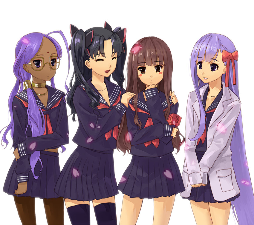 matou sakura, kishinami hakuno, tohsaka rin, and rani viii (fate and 2 more) drawn by fujimo_ruru