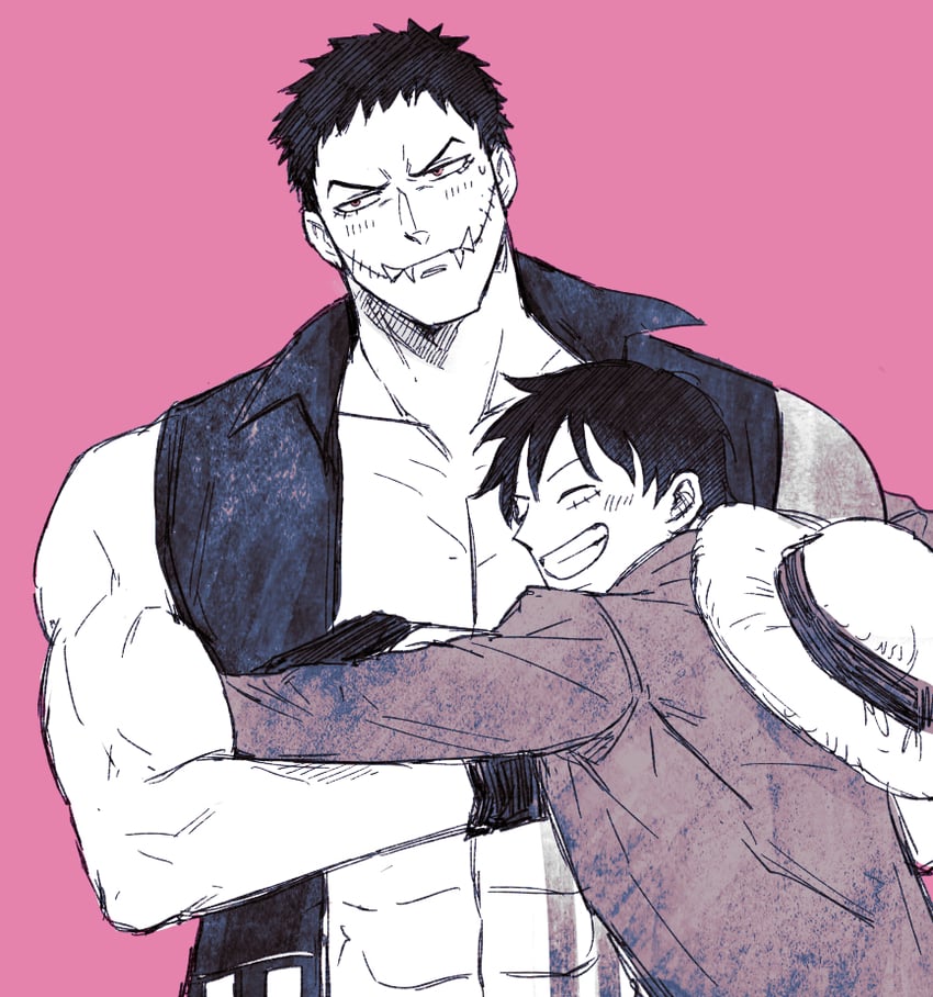 monkey d. luffy and charlotte katakuri (one piece) drawn by nography