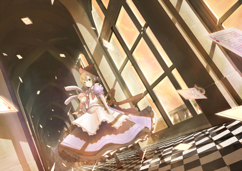 kinoshita hideyoshi, himeji mizuki, and shimada minami (alice's adventures in wonderland and 1 more) drawn by nabana