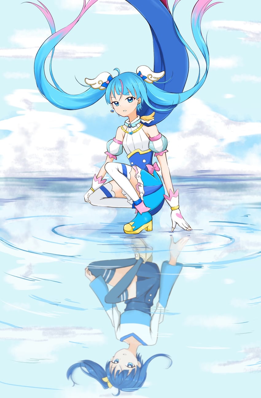sora harewataru and cure sky (precure and 1 more) drawn by tnsl_mayo