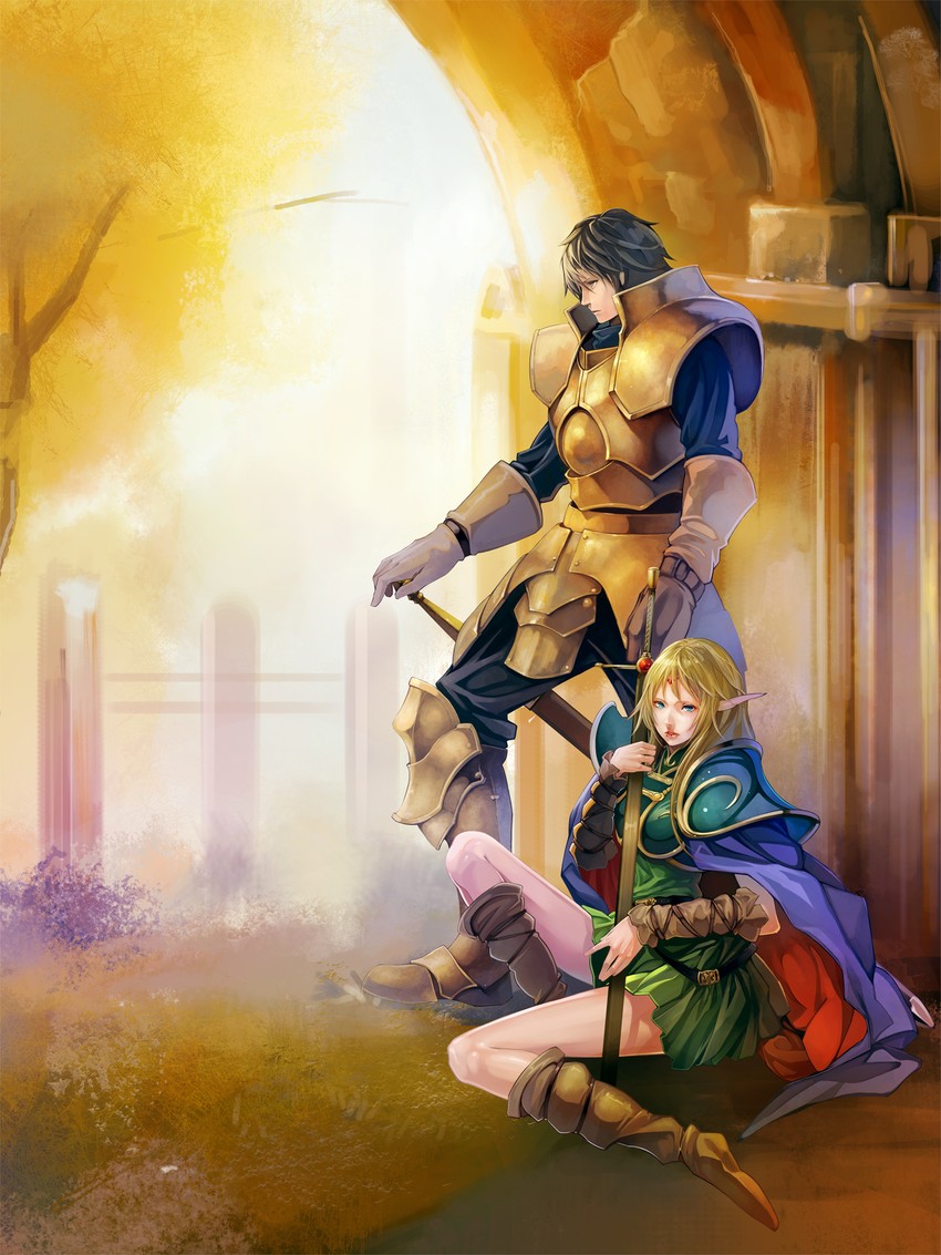 deedlit and parn (record of lodoss war) drawn by gura_(kmj)