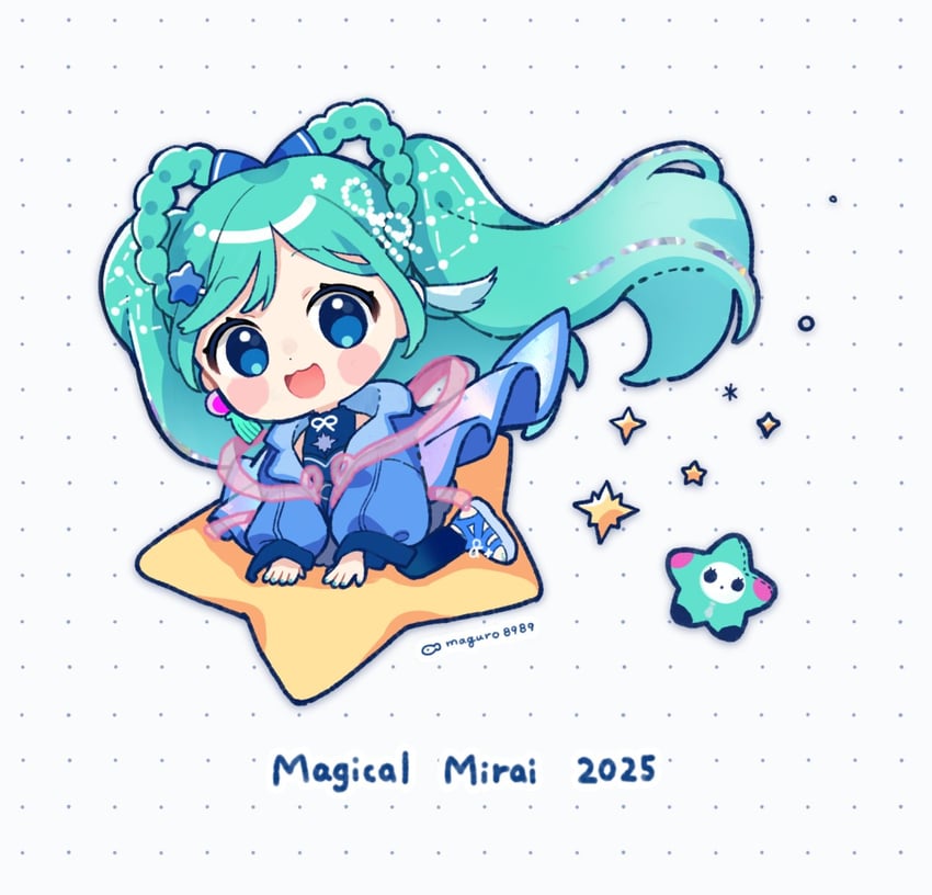 hatsune miku and magical mirai miku (vocaloid and 1 more) drawn by binchou_maguro