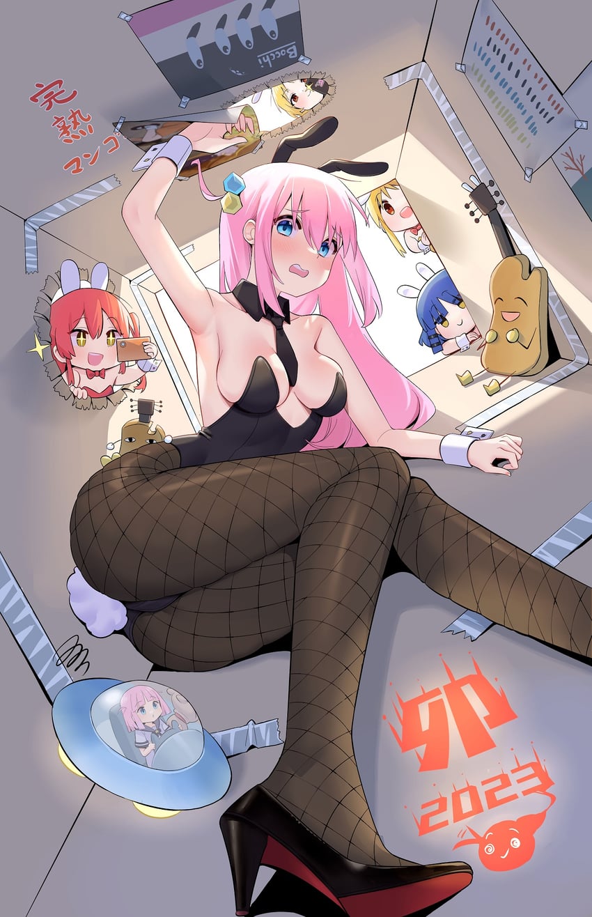 gotoh hitori, kita ikuyo, ijichi nijika, yamada ryo, ijichi seika, and 2 more (bocchi the rock!) drawn by bygin