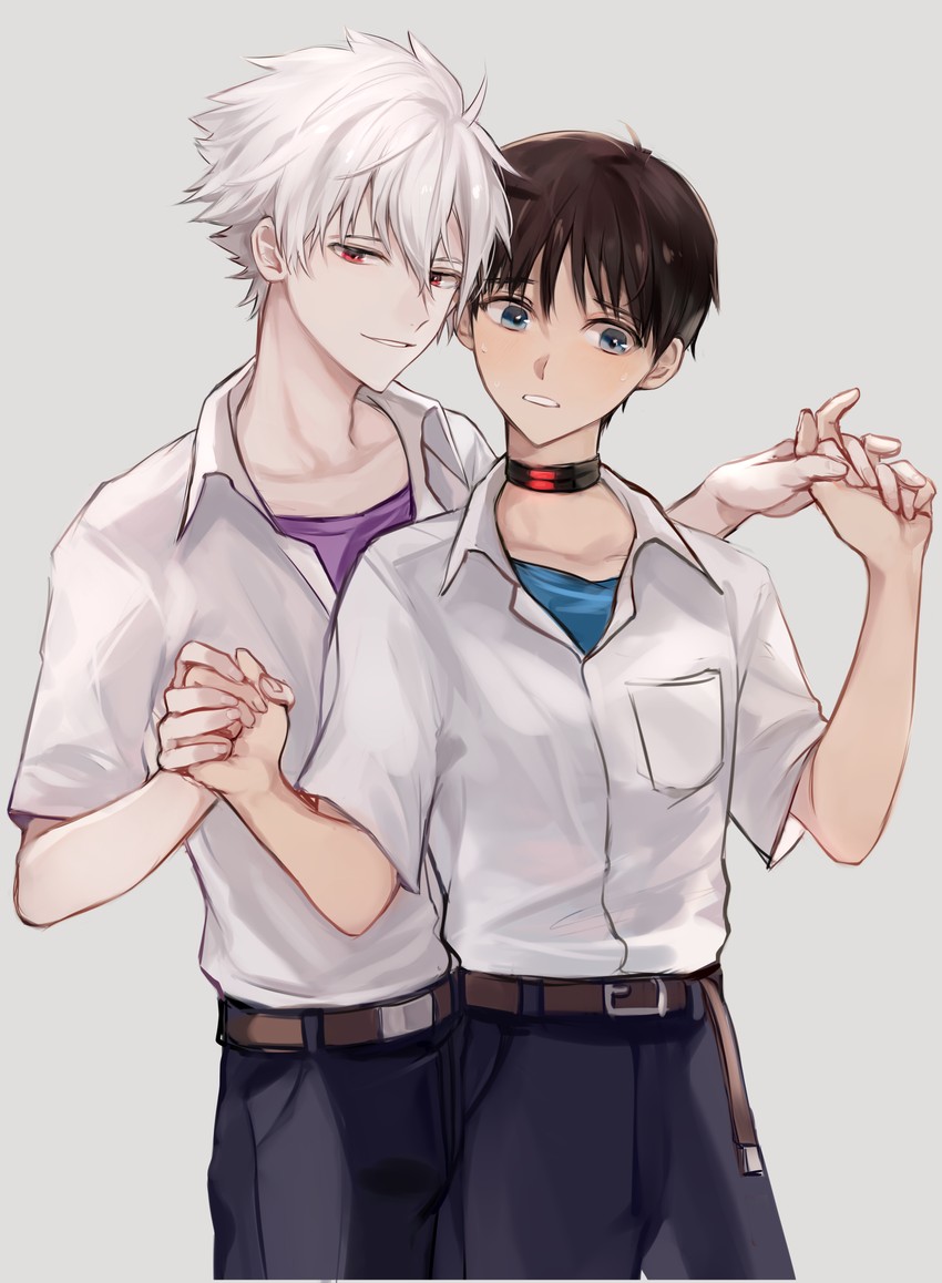 ikari shinji and nagisa kaworu (neon genesis evangelion and 2 more) drawn by muuyiie