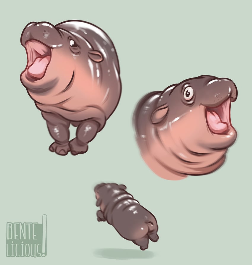 moo deng (real life) drawn by bentelicious_art
