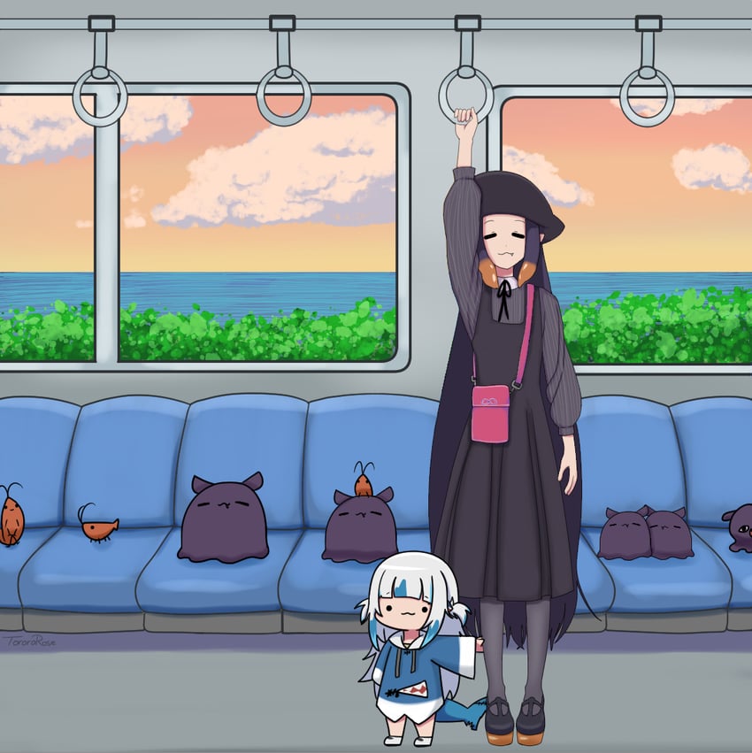 gawr gura, ninomae ina'nis, takodachi, ebi-chan, and smol gura (hololive and 1 more) drawn by torororose