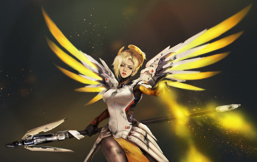 mercy (overwatch and 1 more) drawn by kyung_han_kim