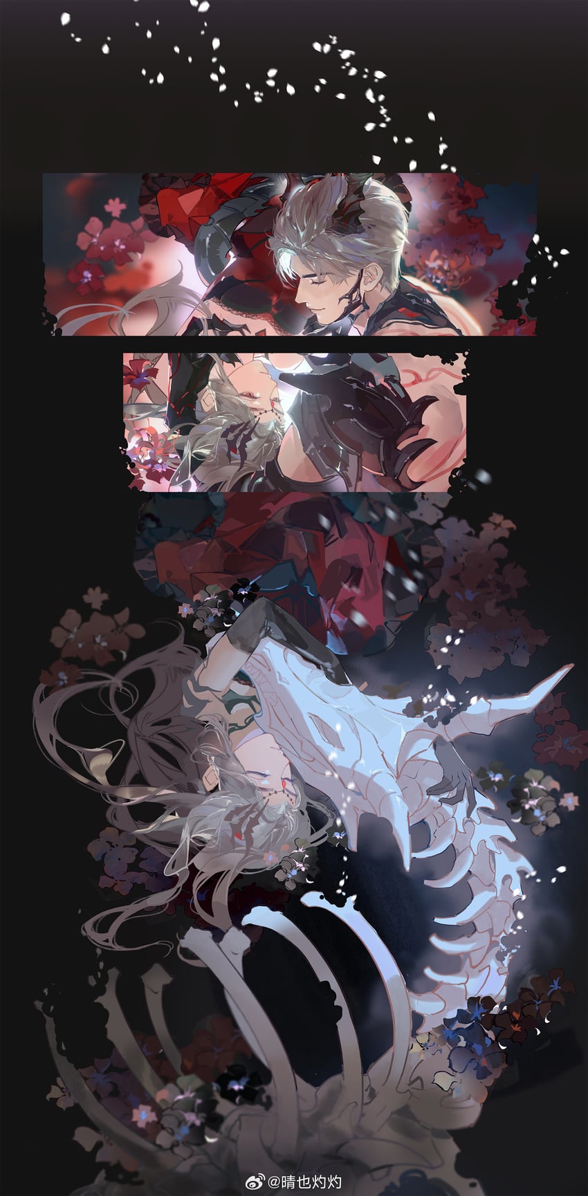 protagonist and sylus (love and deepspace) drawn by xiheanar