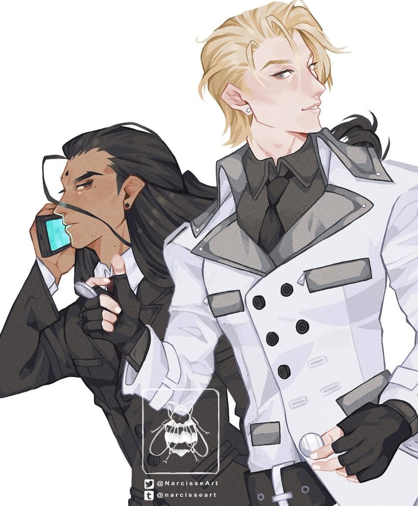 tseng and rufus shinra (final fantasy and 2 more) drawn by doc_hollibee