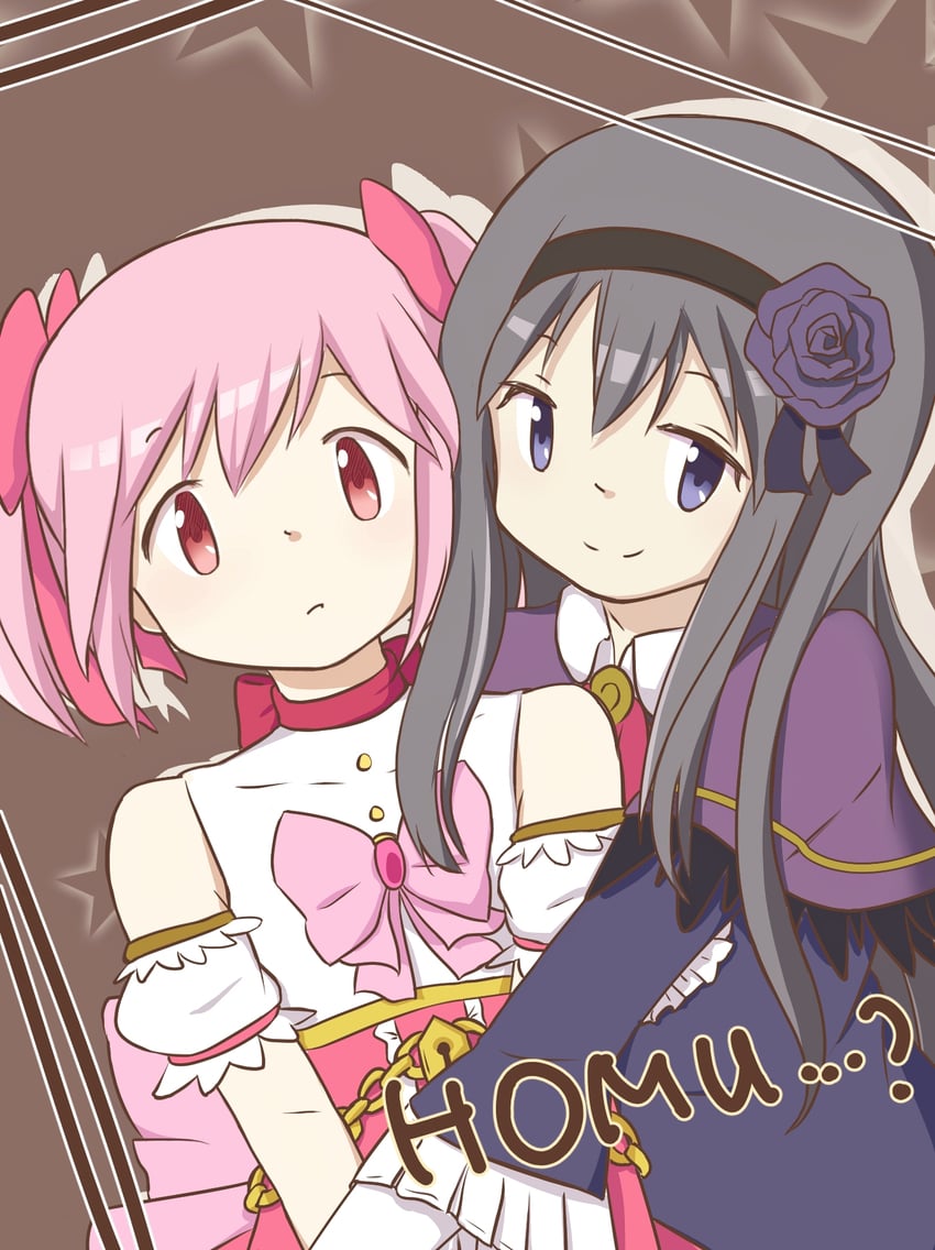 akemi homura and kaname madoka (mahou shoujo madoka magica and 1 more) drawn by selistella
