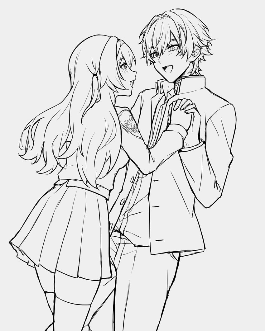 trailblazer, firefly, and caelus (honkai and 1 more) drawn by shiosio