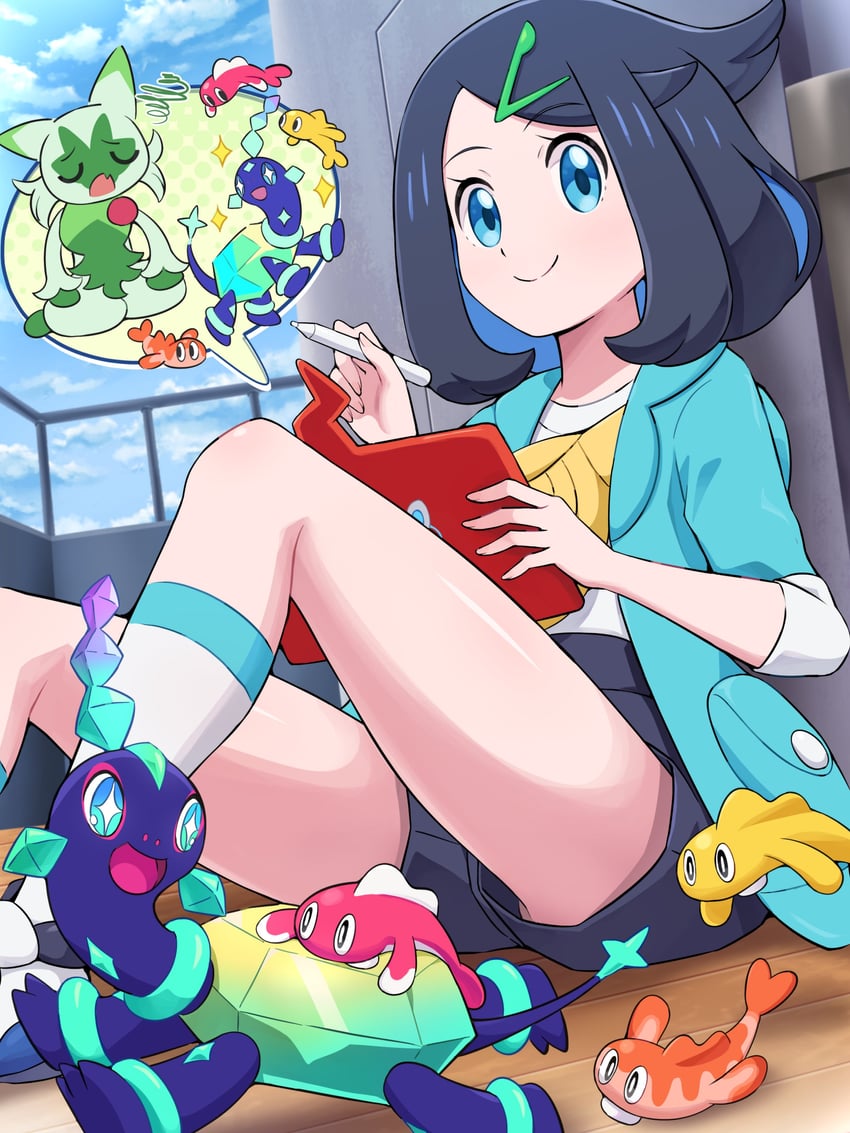 liko, tatsugiri, floragato, and terapagos (pokemon and 1 more) drawn by pokemoa