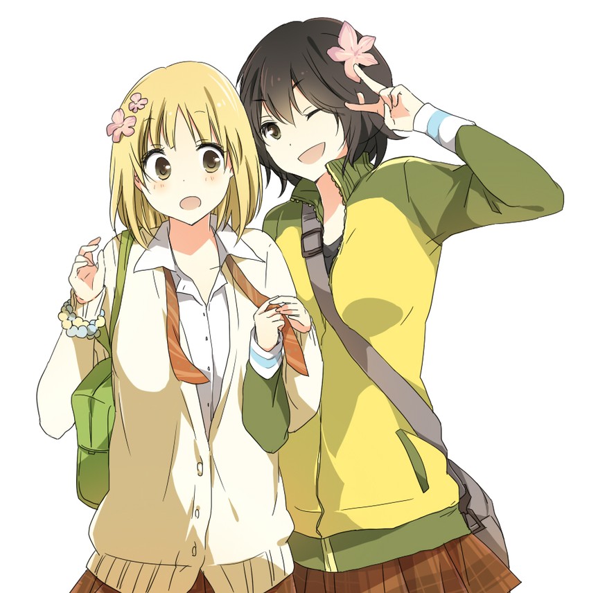 kase tomoka and yamada yui (asagao to kase-san) drawn by sao_(0060)