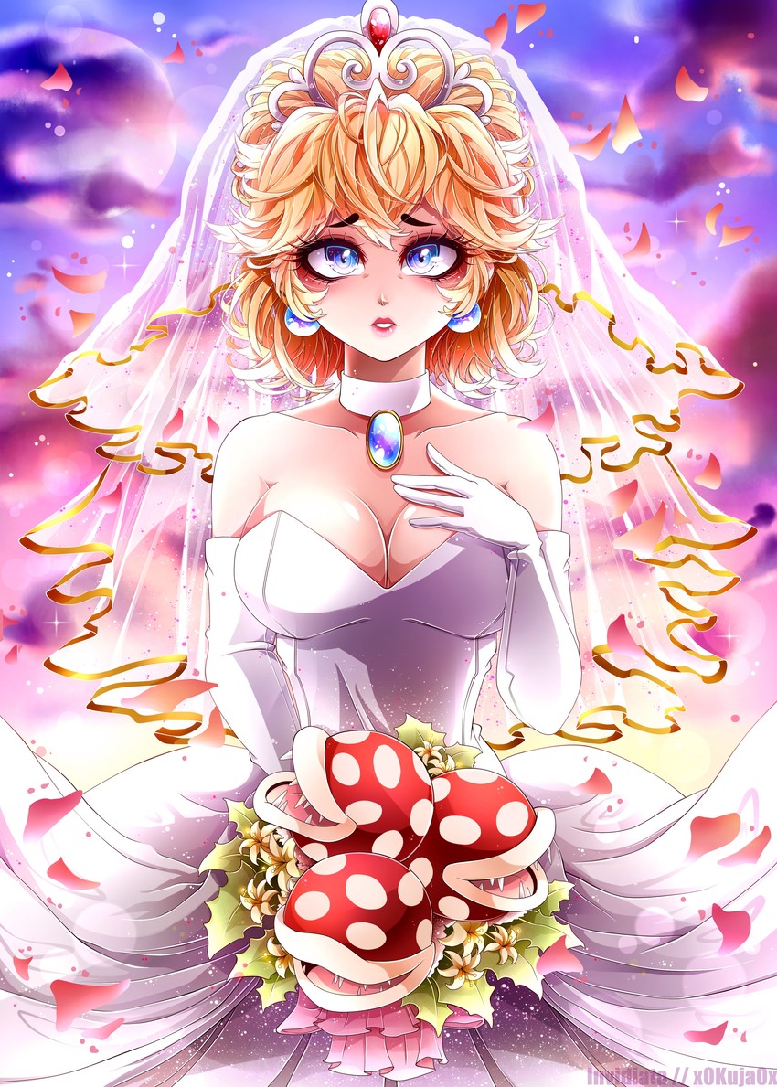 princess peach and piranha plant (mario and 1 more) drawn by invidiata