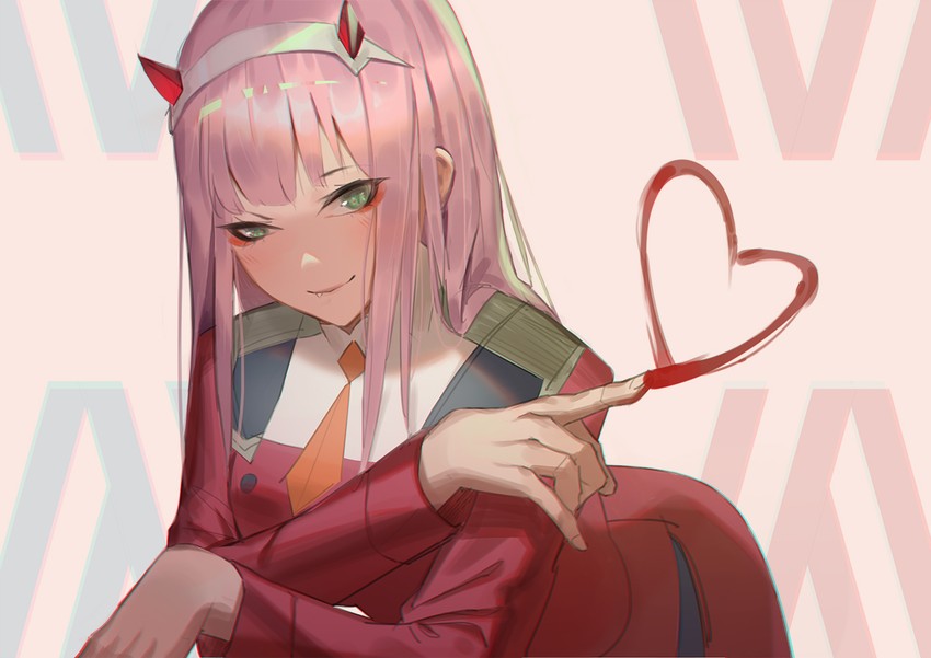 zero two (darling in the franxx) drawn by krin_(krinnin)