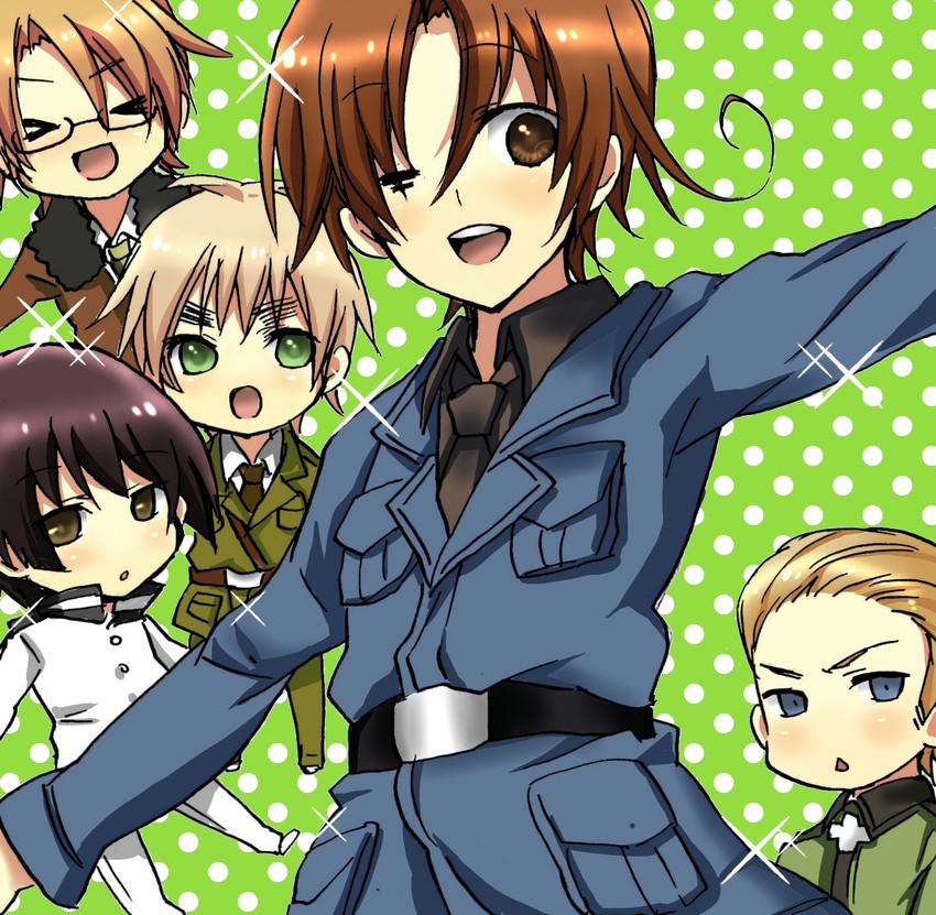 america, united kingdom, japan, northern italy, and germany (axis powers hetalia) drawn by sakura_yuki_(clochette)