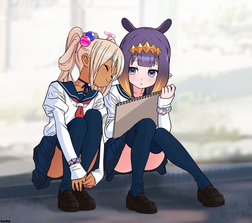 ninomae ina'nis and tsukumo sana (hololive and 1 more) drawn by swoog