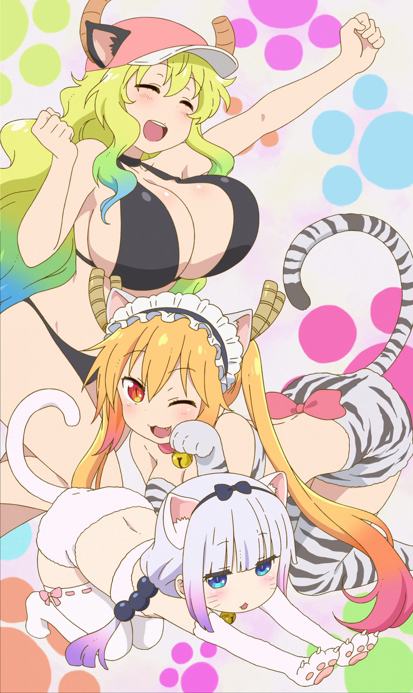 kanna kamui, tohru, and lucoa (kobayashi-san chi no maidragon)