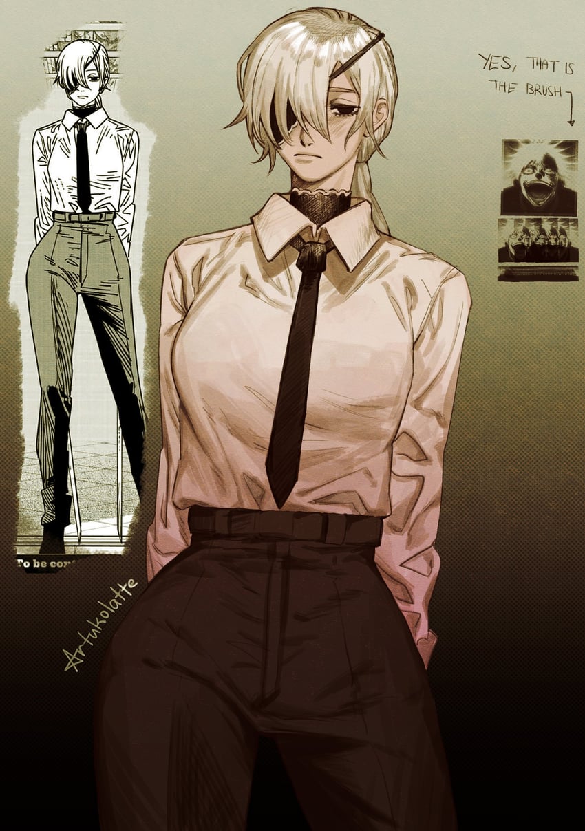 gojou satoru and quanxi (chainsaw man and 1 more) drawn by artukolatte