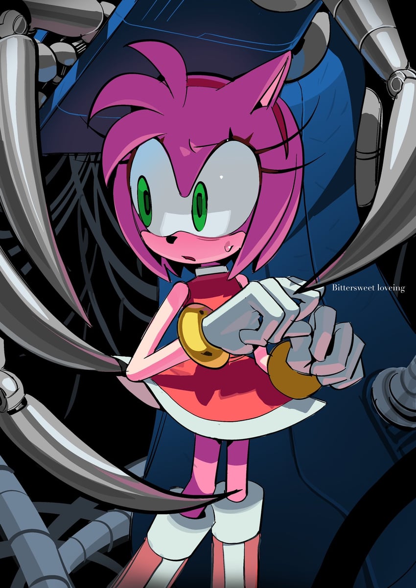 amy rose, metal sonic, and metal overlord (sonic and 1 more) drawn by mojunpwo