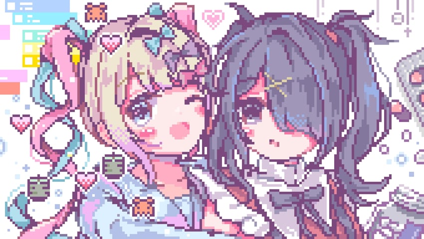 chouzetsusaikawa tenshi-chan and ame-chan (needy girl overdose) drawn by obake_yura