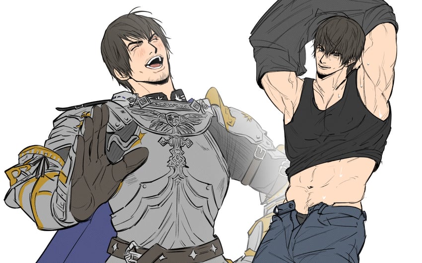 warrior of light, adventurer, and paladin (final fantasy and 1 more) drawn by doong_24