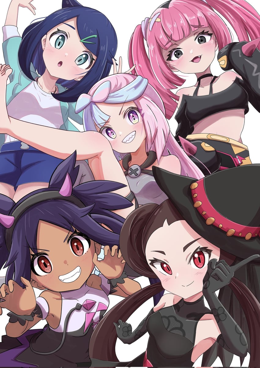 iono, rotom, rotom phone, liko, coral, and 2 more (pokemon and 3 more) drawn by rono_(lethys)