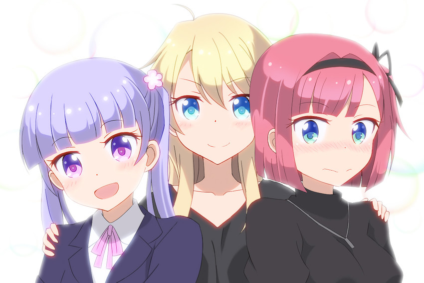 suzukaze aoba, yagami kou, and mochizuki momiji (new game!) drawn by miracle_(miracle1980)