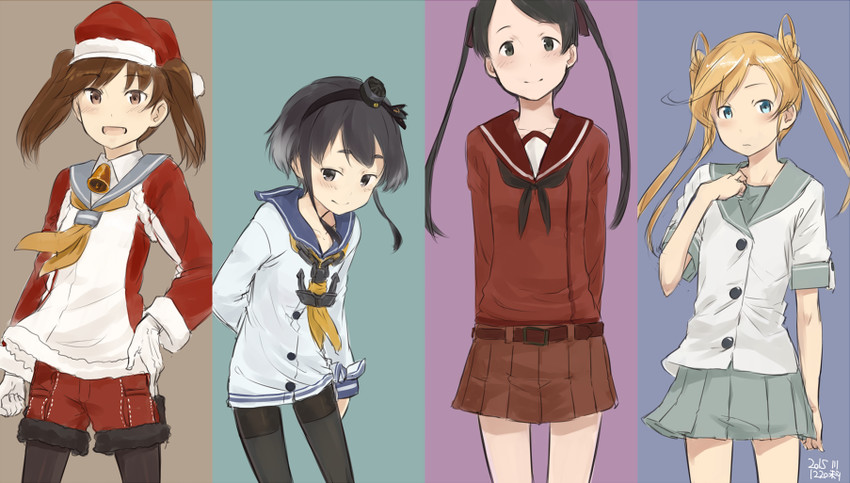 tokitsukaze, abukuma, mikuma, and ryuujou (kantai collection) drawn by kawashina_(momen_silicon)