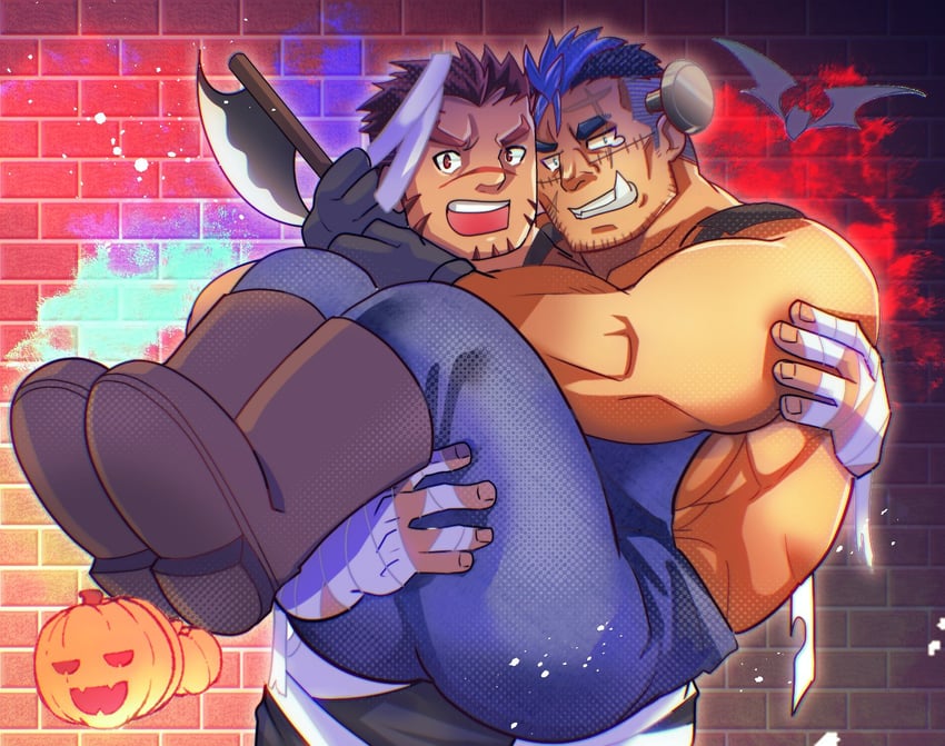 akashi and yoshiori (live a hero) drawn by ramusyutarou