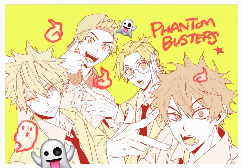 mogari shishikuno, kanzaki kaoru, kotaro tamon, and eugene korekishi (phantom busters) drawn by ogx888