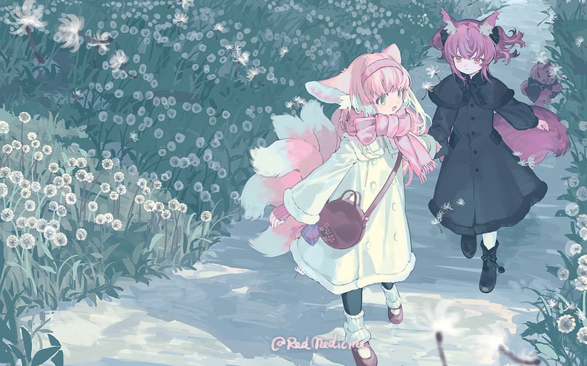 suzuran, shamare, and morte (arknights) drawn by red_medicine