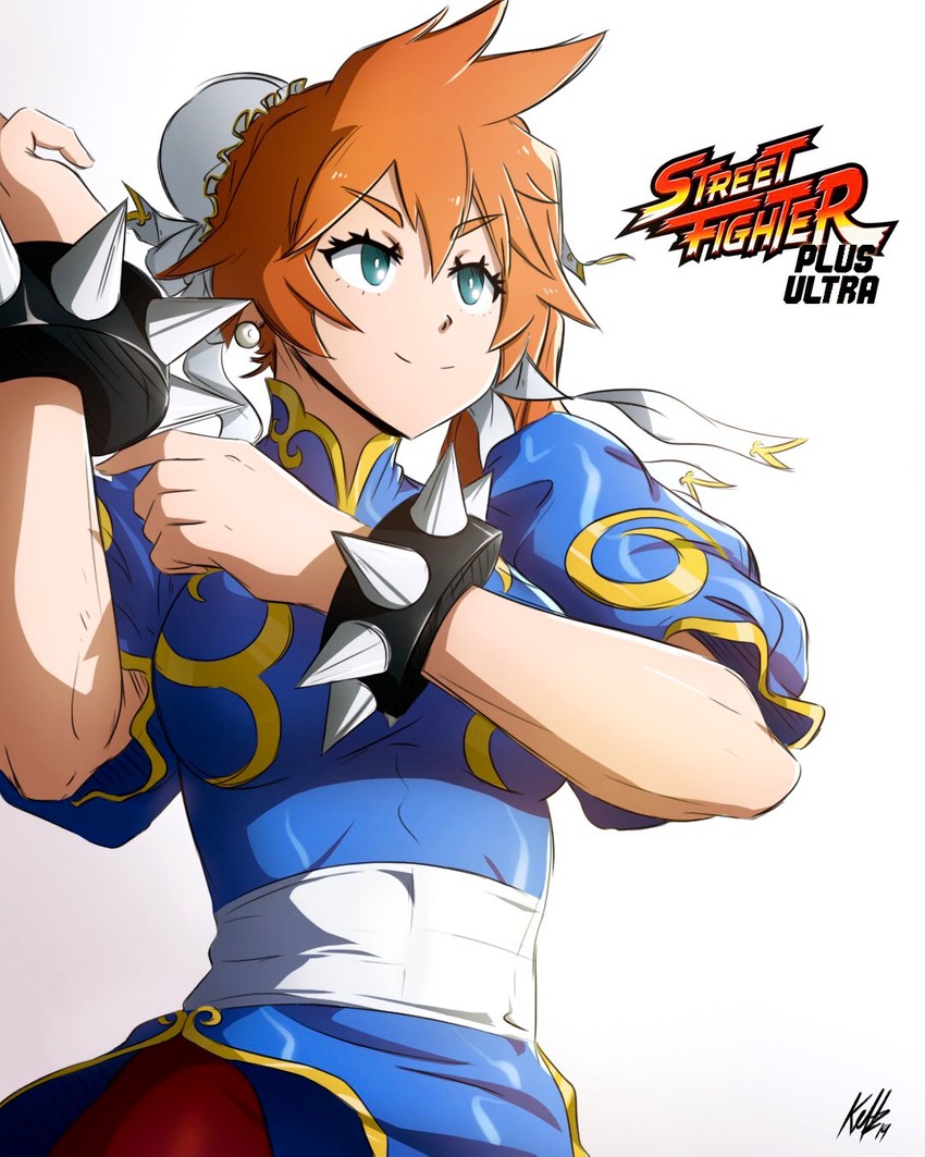 chun-li and kendo itsuka (boku no hero academia and 1 more) drawn by kellzallday