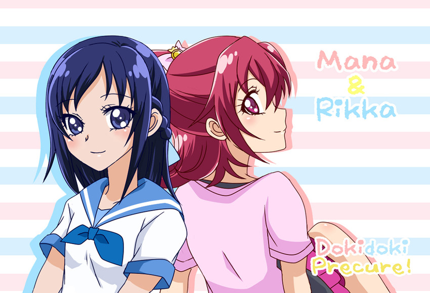 hishikawa rikka and aida mana (precure and 1 more) drawn by mochi_(peko0327)
