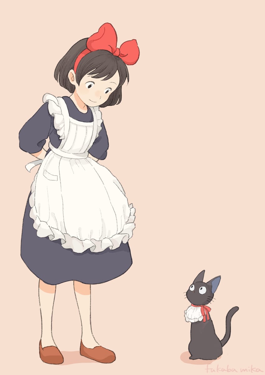kiki and jiji (majo no takkyuubin) drawn by fukaba_mika